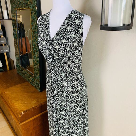 Catherines Plus Size 14 Floral Twisted Front Maxi Dress Sleeveless Stretch - Picture 3 of 10
